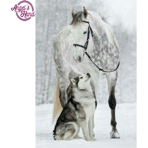 Full square Diamond 5D DIY Diamond Painting Embroidery Cross-stitch Horse&Wolf Rhinestone Mosaic Diamant Painting Decor Gifts