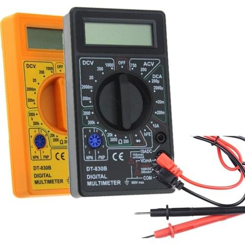 Handheld Digital Multimeter LCD Screen Multimeter Voltage Current Resistance Diode Transistor Electrical Instrument DT830B