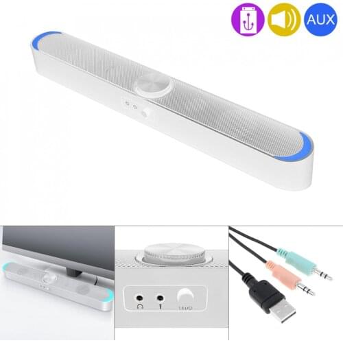 SADA V-198 Multi-media Soundbars Speaker Mobile Phone Computer Universal Mini Strip Speakers with Stereo Surround Sound