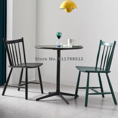 Nordic dining chair solid wood windsor chair household horn chair desk makeup back chair stool simple ins net red chair