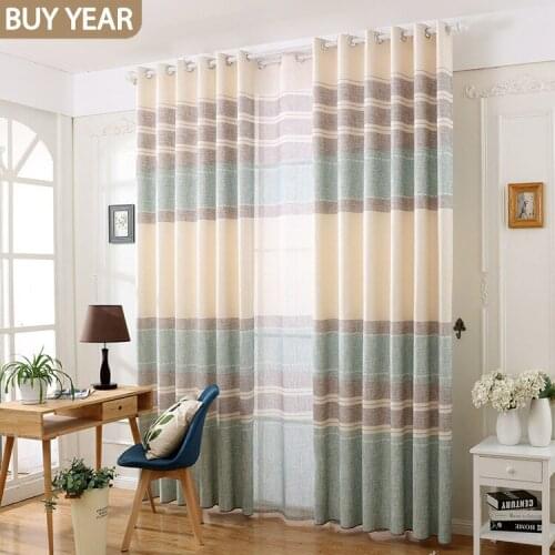 Modern and Simple Cotton and Linen Blackout Curtains Customized Finished Curtains for Living Dining Room Bedroom