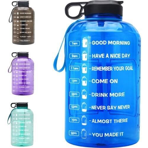 Sports Water Bottle Riding Plastic Translucent Portable Leakproof BPA Water Jug for Outdoor Travel Outdoor Bottle Handle 3.78L