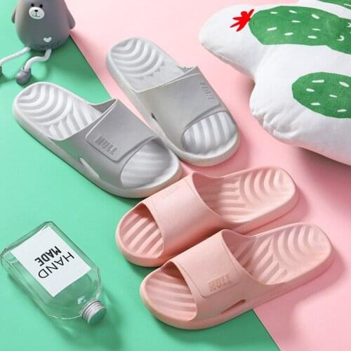 Slipper Men Indoor Couple Slippers Soft Sole Non-slip Bathroom Cartoon Student Couple Slippers PVC Soft Sole Men Slippers