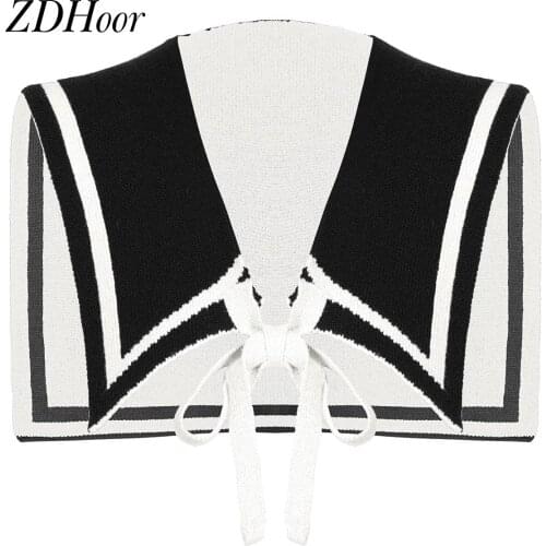 Korea Style Knit Fake Collar Fashion Schoolgirl Uniform False Collar Naughty Sailor Costume Neck Cover Detachable Neckline Shawl
