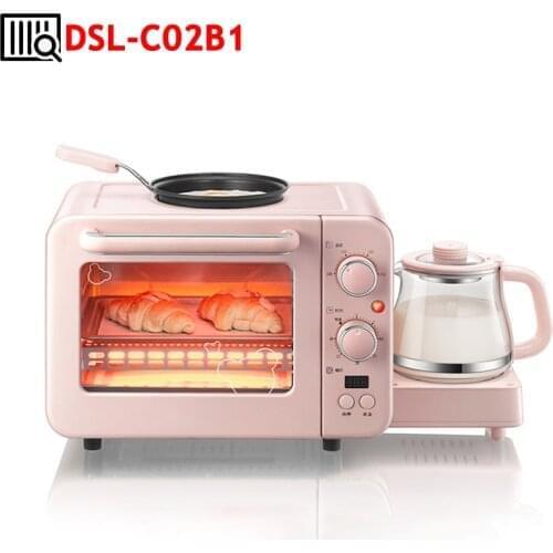 Household 3 in 1 Breakfast Cooking Machine Sandwich Bread Maker Mini Electric Oven Pizza Panini Toaster With Frying Pan Kettle