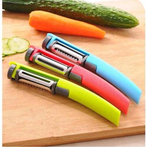 1PC New vanzlife multifunctional three head knife rotating peeler vegetable & fruit grater kitchen zesters OK 0581
