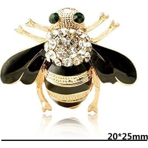 Wholesale 100pcs small size Fashion jewelry gold tone enamel rhinestone crystal bee insert brooch pin/broach/lapel pin