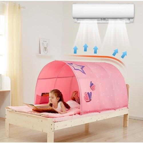 2 In 1 Bed Tent Canopy Dream Kids Play Tents Playhouse Privacy Space Boys Girls Toddlers Pop Up Portable Frame Curtains Bed Tent