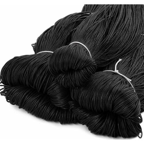 Julie Wang 20 Meters 1mm Waxed Cotton Cord Thread Black Coffee Braided Rope String Necklace Bracelet Jewelry Making Accessory