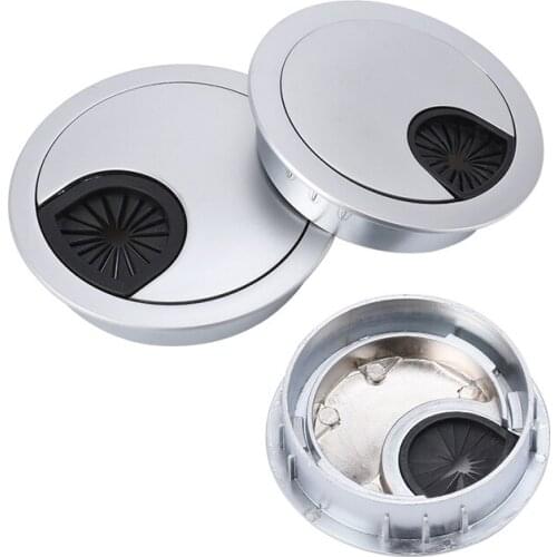 50/53/60mm Computer Desk Zinc Alloy Perforating Wire Cover Thickening Zinc Alloy Wire Box Computer Desk Threading Hole