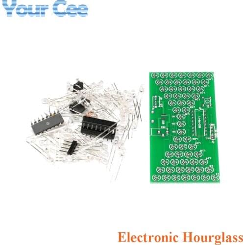 DC 5V LED Electronic Hourglass DIY Kit Adjustable Funny Electronic DIY Kits LED PCB Board STC15W201S Microcontroller 84*40mm