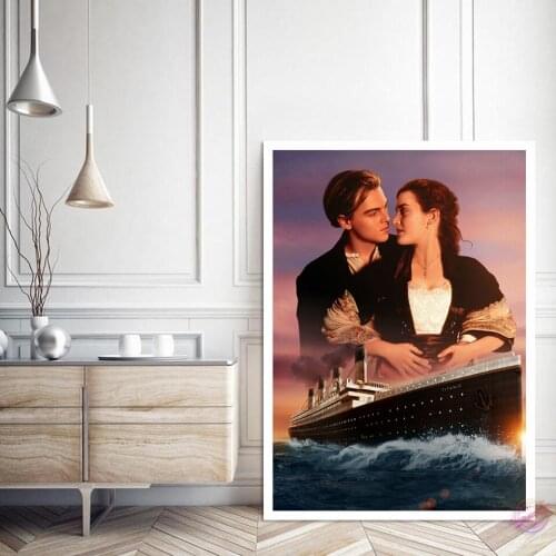 Leonardo DiCaprio Classic Love Disaster Movie Poster Titanic Wall Art Canvas Painting Home Decoration Picture