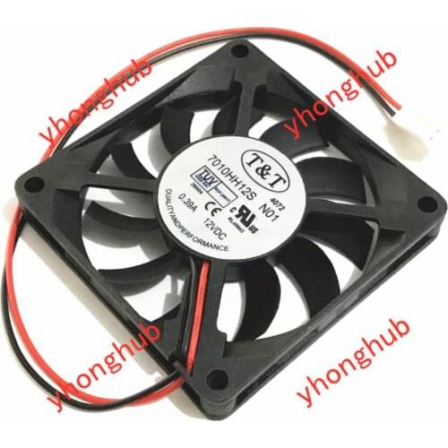 T&T 7010HH12S DC 12V 0.39A 70x70x10mm Server Square Fan