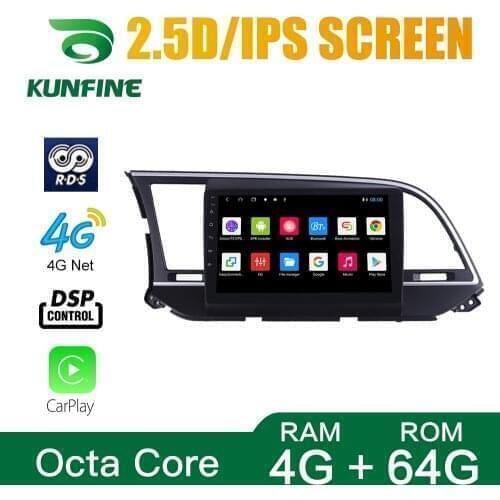 Android Core 1024*600 Octa 10.0 Car DVD GPS Navigation Player Deckless Car Stereo for Hyundai Elantra 2016-2020 Radio