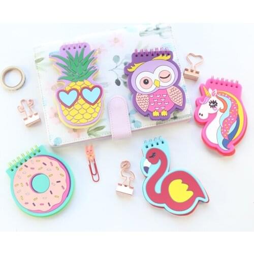 Cute creative cartoon animal fruit design spiral notebooks with color papers for kids,kawaii school student note pad stationery