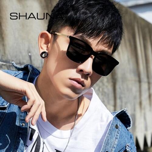 SHAUNA Retro Men Women Classic Square Polarized Sunglasses Vintage Fashion Blue Mirror Lens Film Coating Summer Glasses Shade
