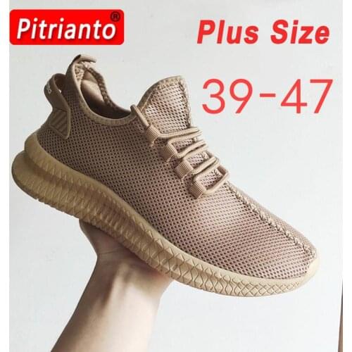 2020 Men Casual Shoes Lightweight Men Sneakers Breathable Mesh Lace Up Low Top Jogging Shoes Male Trend Shoes Big Size 39-47