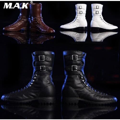 1/6 Scale Male Solider Solid Shoes Fashion Combat Boots Model With Feet Inside for 12'' Man Action Figure Body Accessory