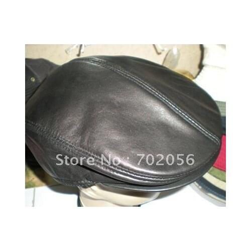 Newsboy Beret Real Leather Style Flat Cap ear warmerHat DEC Cabbie Gatsby #2269