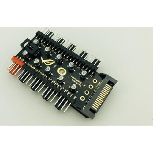 Newest 1 to 10 PC Cooling Fan Hub Splitter LED Cable PWM SATA 12V Power Supply Speed Controller Adapter For Bitcoin Miner Mining