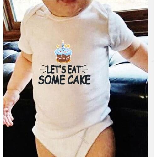 Newborn Clothing Jumpsuit Kids Autumn Lets Eat Some Cake Prints Baby Rompers New Born Shower Gifts Clothes for Girls Outfit