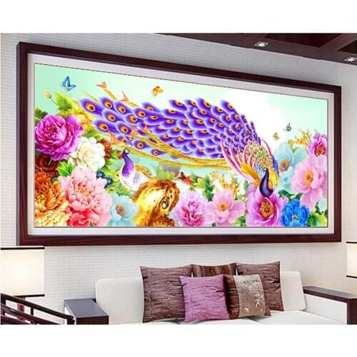 Peahens Diamond Painting 5D Diy Peony Flower Picture Full Diamond Embroidery Icon Diamond Mosaic China Style Home DecorZP-2735