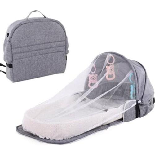 Portable Baby Bed For Newborns Foldable Baby Nest With Travel Sun Protection Mosquito Net Infant Sleeping Basket With Toys