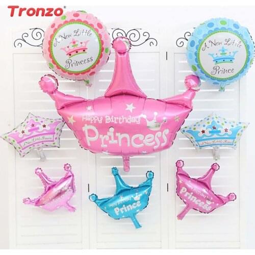 Tronzo Party Balloon Crown Foil Balloons Birthday Party Decorations kids Happy Birthday Princess Birthday Decoration Balloon