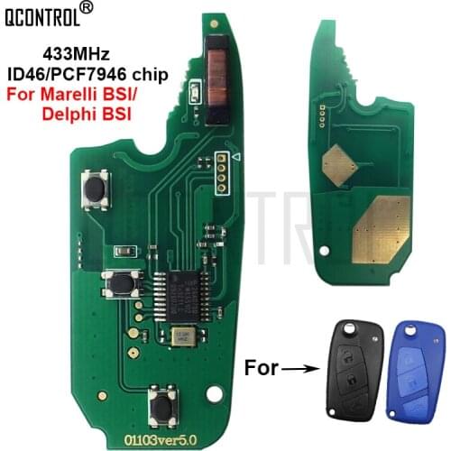 QCONTROL Car Remote Control Key Circuit Board for FIAT Fiorino Qubo Panda EVO PCF7946 Chip 433 MHz for Delphi BSI / Marelli BSI
