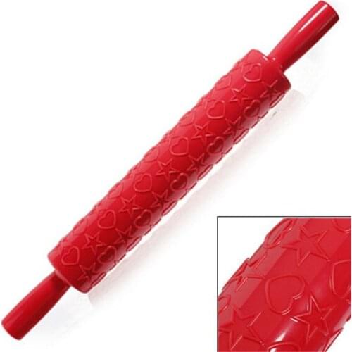 1pcs heart star shape Rolling Pin Daisy Different Patterns Baking Fondant Embossed Mold Cake Decorating Tools