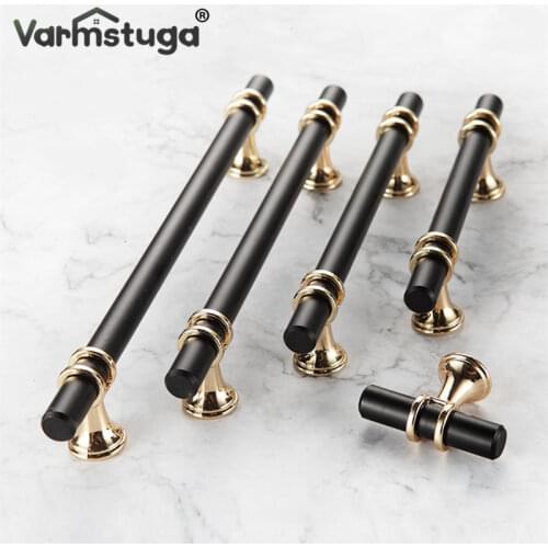 Modern Gold Furniture Handle Cabinet Knob and Handle Drawer Knobs Cupboard Pulls Kitchen Handle Pull Black Handle for Furniture