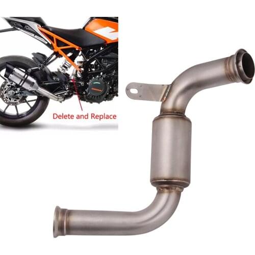 Mid Pipe for KTM 125 250 Duke 390 RC390 2017-2019 Motorcycle Stainless Steel Exhaust Pipe Delete Catalyst Replace Slip Original