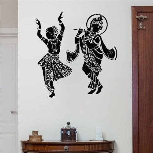 Yoga Indian Buddha Dance Hinduism Wall Decal Home Decor Elephant Ganesh Buddhism India Namaste Buddha Wall Stickers Vinyl ph364