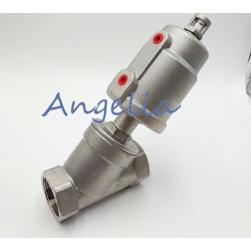 1-1/4" DN32 BSP Stainless Steel 304 Double Acting Air Actuated Angle Seat Valve