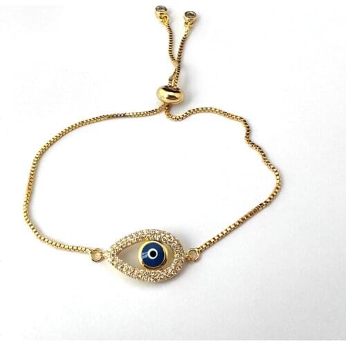 10 Pcs Micro Pave Shiny Cubic Zircon CZ Eye Connector Bracelet for Women girl Charm Fashion jewelry Gift BG308