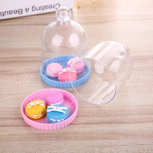 12pc/lot Transparent Dustproof Cover Plastic Candy Boxes Birthday Baby Shower Chocolate Boxes DIY Handmade Mini Cake Tray