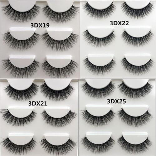SHIDISHANGPIN 3 pairs 3d mink lashes natural long mink eyelashes handmade 1 box false eyelashes lashes cilios for makeup beauty
