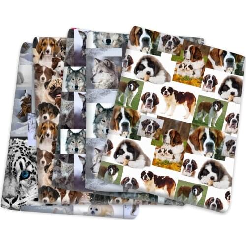 David accessories 50*145cm Animal Printed Textile Polyester Cotton Fabric Patchwork for Dress Close Making Puppet Pillar,1Yc9120