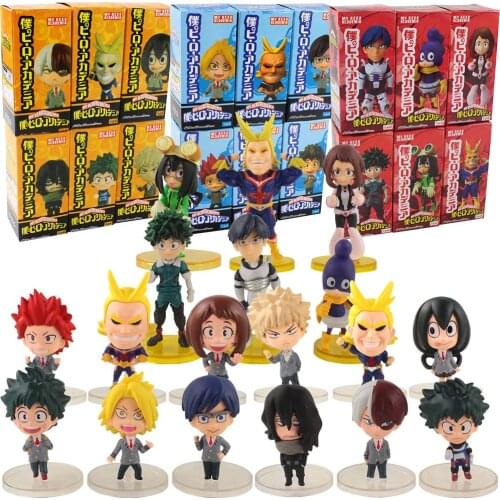 6pcs/set 7-9.5cm My Hero Academia Cartoon Figure Toys Midoriya Izuku Bakugou Katsuki Shigaraki Tomura PVC Q Version Model Doll