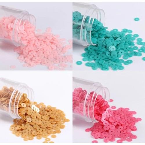 720Pcs/Lot 6mm Matte Sequin Art PVC Flat Round Frosted Sequins Paillettes Sewing Wedding Craft,Kids DIY Slim Filling Accessories