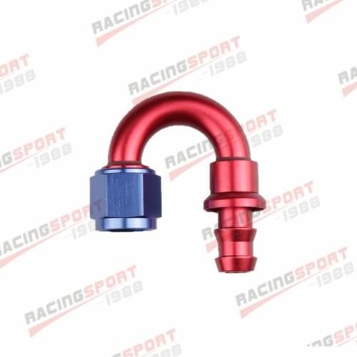 8AN -8AN 180 Degree Push-on Hose End Fitting Adaptor Fuel Oil Line