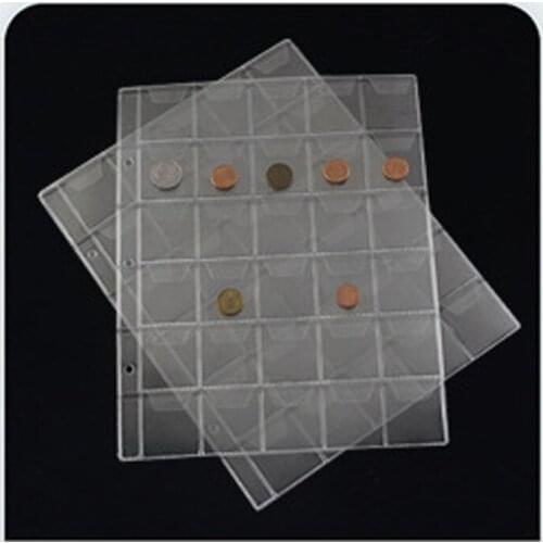10PCS Album For Coins Albums Page 20/30/42 Pocket Coins Collection PVC Transparent Inside Pages 250 X 200 Mm Coins Loose Leaf