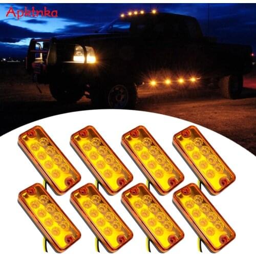Apktnka 8Pcs Led Side Marker Lights For Trailer Trucks Caravan Side Clearance Marker Light Lamp LED Lorry Amber 12V