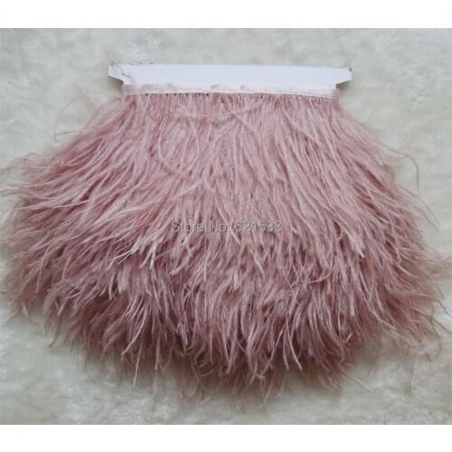 CORAL/Skin Pink Ostrich Fringe,10yards/lot- Ostrich Fringe Trim Feather,5-6inches height,ostrich feather trimming