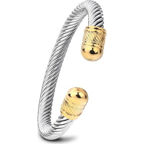 Multiple Twisting Line Fashion Jewelry Bracelets Bangle Wholesale 316L Stainless Steel Bangles For Women Party Gift Accessories
