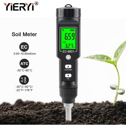 Digital Waterproof EC Soil Tester Temperature Meter Automation Measurement Instrument Analysis for Testing Garden Farm Planting