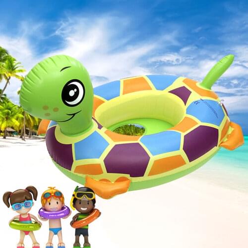 Baby Toddler Kids Inflatable Swimming Seat Cute Cartoon Tortoise Swim Ring Float Seat for Swimming Pool Bathtub