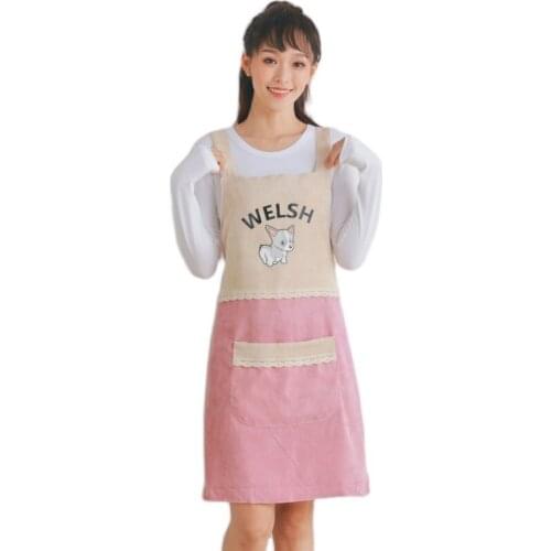 Apron Waterproof Oil Proof Nail Work Clothes Kitchen Coffee Shop Lovely Princess Cooking Adult Female