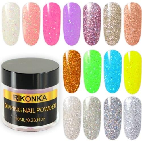 Holographic Dipping Powder Nails Art Glitter Gradient Dip Pigment Glitter Long Lasting UV Gel Polish Manicure Nail Decorations