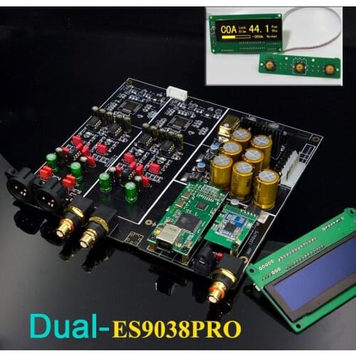 HIFI Dual ES9038PRO + XMOS XU208 USB decoder DAC Board Support Add Bluetooth 5.0